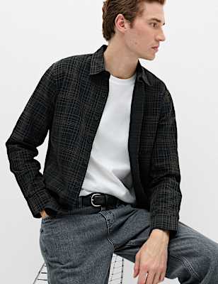 Pure Cotton Textured Check Shirt