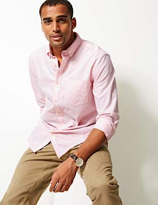 Pure Cotton Oxford Shirt with Pocket