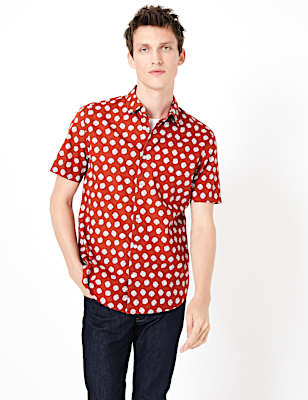 Pure Cotton Shell Print Shirt