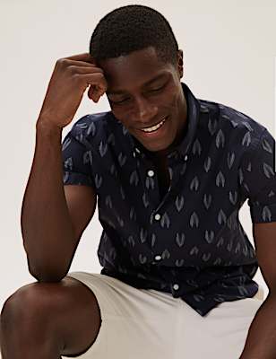 Pure Cotton Ikat Print Shirt