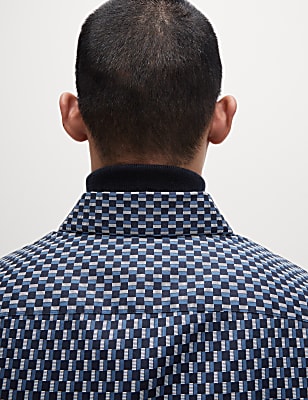 Cotton Blend Print Shirt