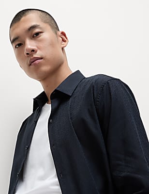 Pure Cotton Diamond Print Shirt