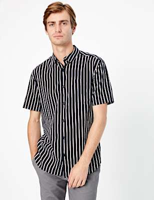 Cotton Rich Striped Shirt