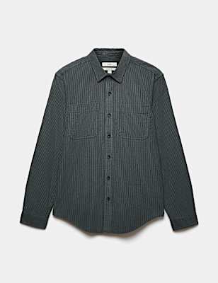 Regular Fit Striped Corduroy Shirt