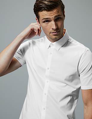 Cotton Rich Shirt with Stretch