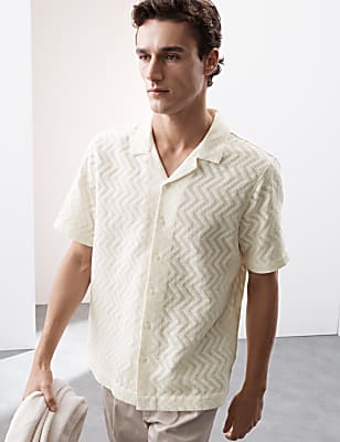 Cotton Rich Cuban Collar Shirt