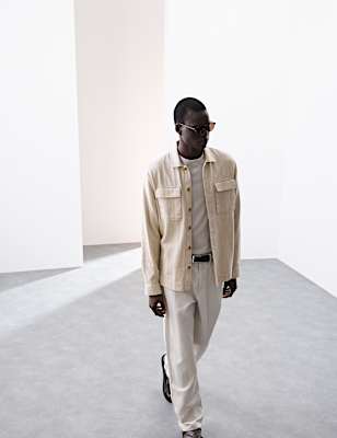 Cotton Linen Blend Overshirt