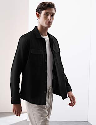 Cotton Linen Blend Overshirt