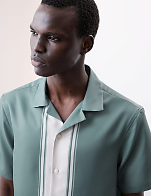 Striped Cuban Collar Shirt