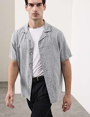 Linen Blend Short Sleeve Shirt