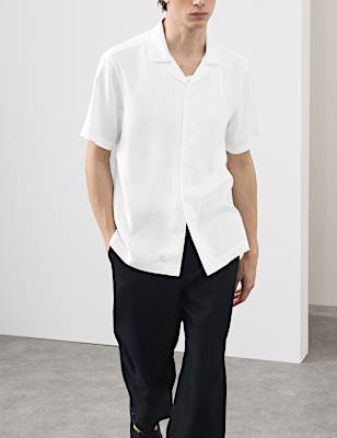 Linen Blend Short Sleeve Shirt