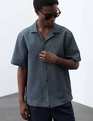 Geometric Jacquard Short Sleeve Shirt