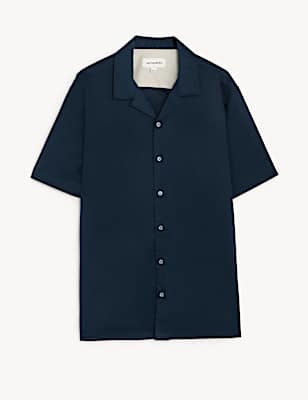 Cotton Rich Cuban Collar Shirt