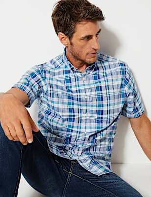 Pure Cotton Checked Relaxed Fit Shirt