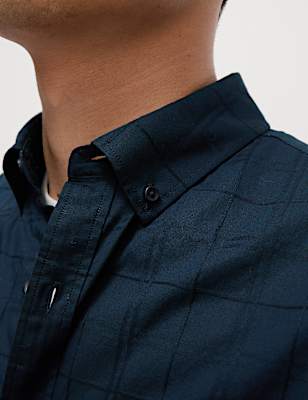 Easy Iron Pure Cotton Textured Shirt
