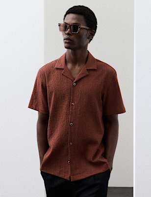 Regular Fit Crinkle Seersucker Shirt
