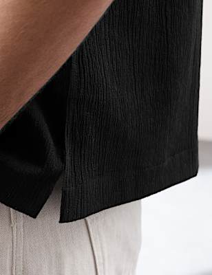 Regular Fit Crinkle Seersucker Shirt