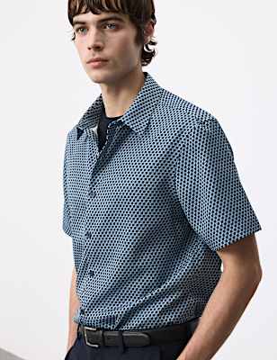 Geometric Print Short Sleeve Shirt