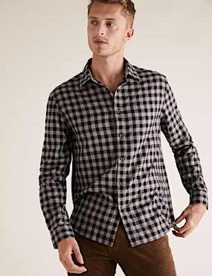 Brushed Cotton Checked Shirt