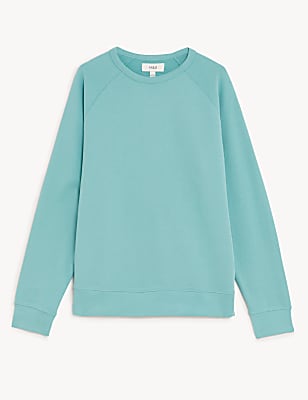 Pure Cotton Raglan Crew Neck Sweatshirt
