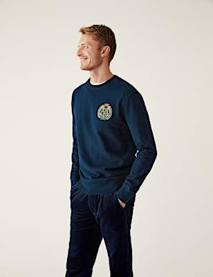 Pure Cotton Embroidered Sweatshirt