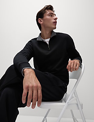 Pure Cotton Half Zip Sweatshirt