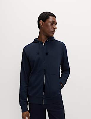 Cotton Rich Zip Through Hoodie