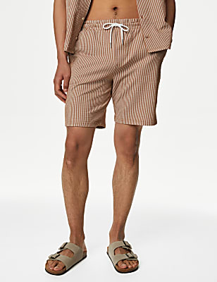 Striped Drawstring Jersey Shorts
