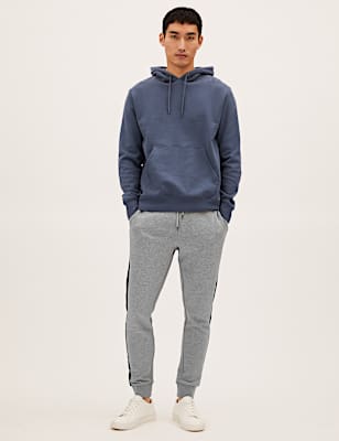 Side Stripe Cuffed Pure Cotton Joggers