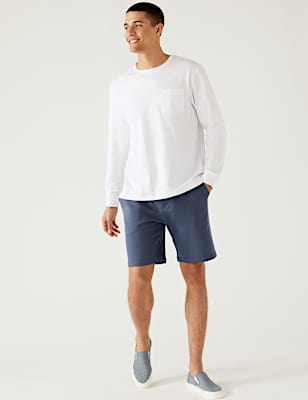 Pure Cotton Drawstring Jersey Shorts