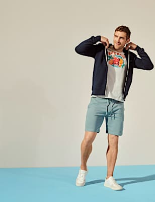 Pure Cotton Drawstring Jersey Shorts