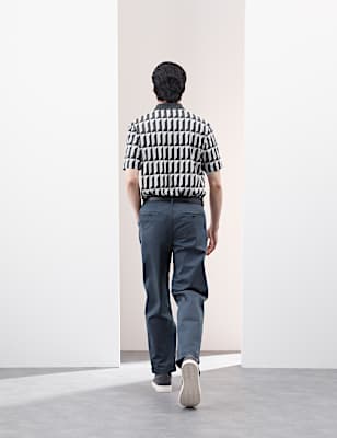 Pure Supima&reg; Cotton Geometric Print Polo Shirt