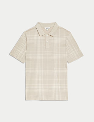 Pure Cotton Check Polo Shirt