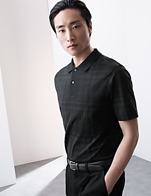 Pure Cotton Check Polo Shirt