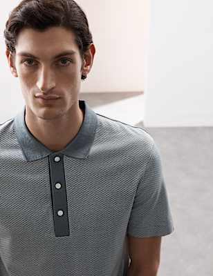 Pure Supima&reg; Cotton Jacquard Polo Shirt