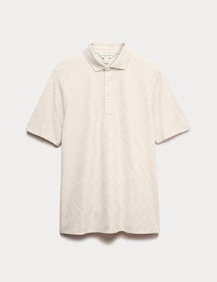 Pure Cotton Geometric Print Polo Shirt