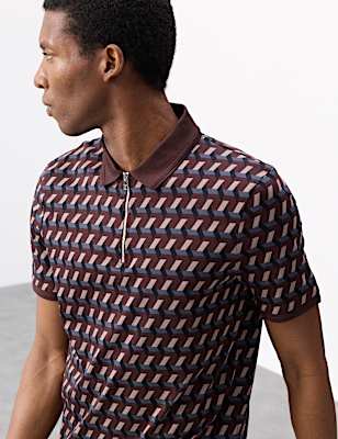 Pure Supima® Cotton Geometric Polo