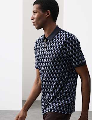 Pure Supima® Cotton Geometric Polo