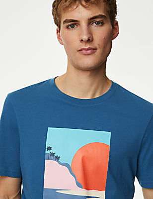 Pure Cotton Sunset Graphic T-Shirt