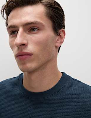 Relaxed Pure Cotton Waffle T-Shirt