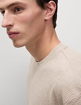 Relaxed Pure Cotton Waffle T-Shirt