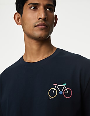 Pure Cotton Bike Graphic T-Shirt