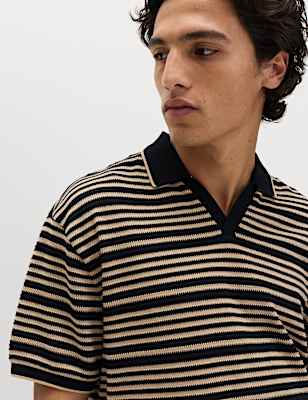 Relaxed Fit Cotton Rich Textured Polo Shirt