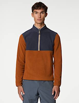 Half Zip Colour Block Micro Fleece
