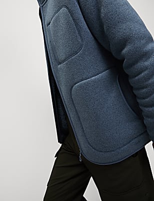 Fleece Lined Knitted Zip Up Jacket