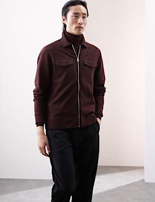Cotton Rich Twill Textured Overshirt