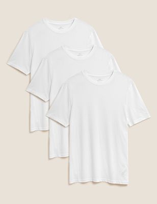 3 Pack Pure Cotton Crew Neck T-Shirts