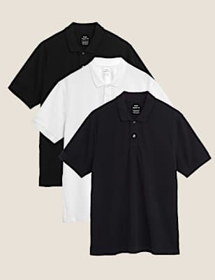 3 Pack Pure Cotton Polo Shirts