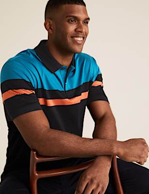 Pure Cotton Striped Polo Shirt