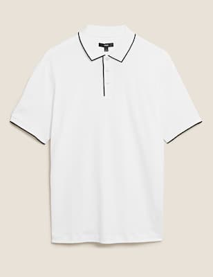 Pure Cotton Tipped Polo Shirt